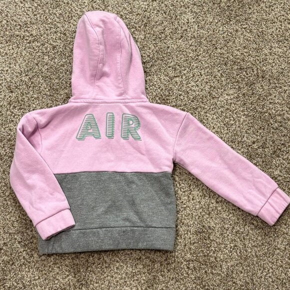 Nike Pink/Grey/Green Zip Up Hoodie 24 Month - Picture 3 of 4